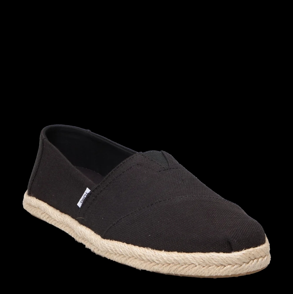 TOMS. Men's Classic Black Canvas Slip-ons. Size 10.